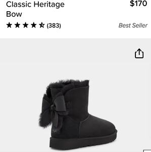 Black classic heritage bow boots women's size 10